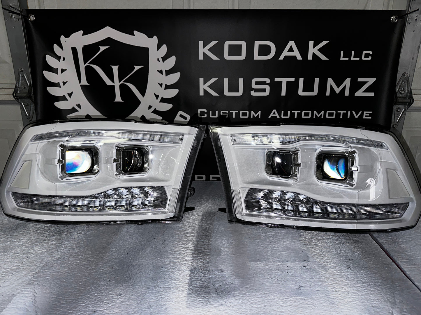 Ram 1500/2500/3500 Double Projector Colormatched Headlights 2009-2018