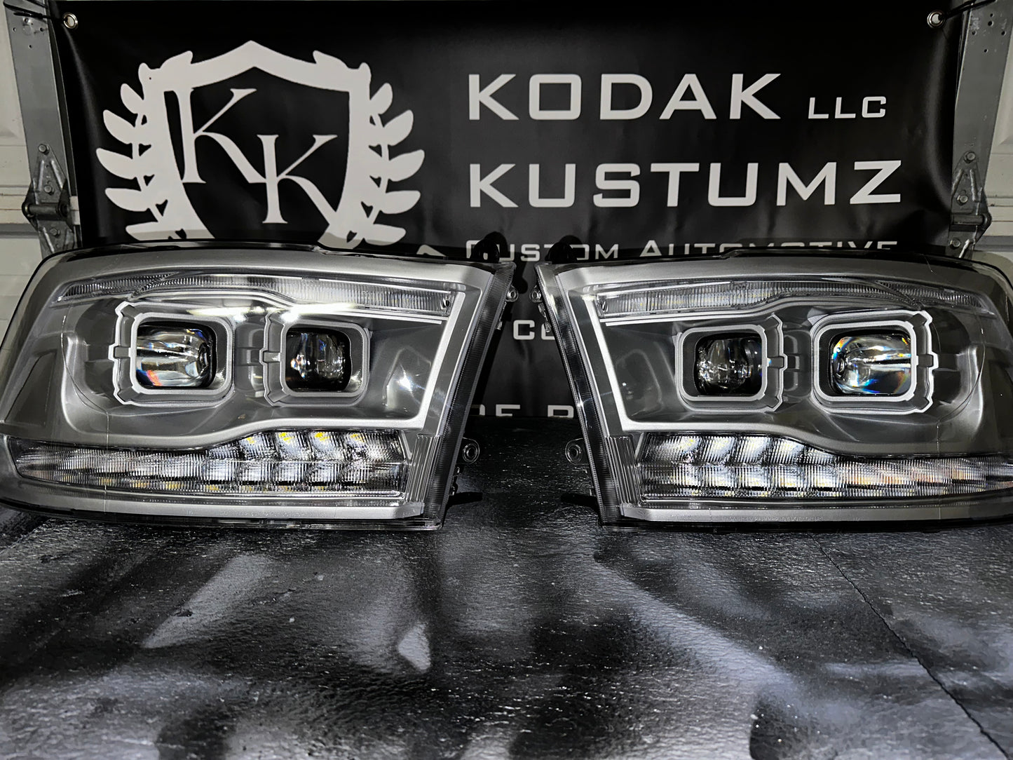 Ram 1500/2500/3500 Double Projector Colormatched Headlights 2009-2018