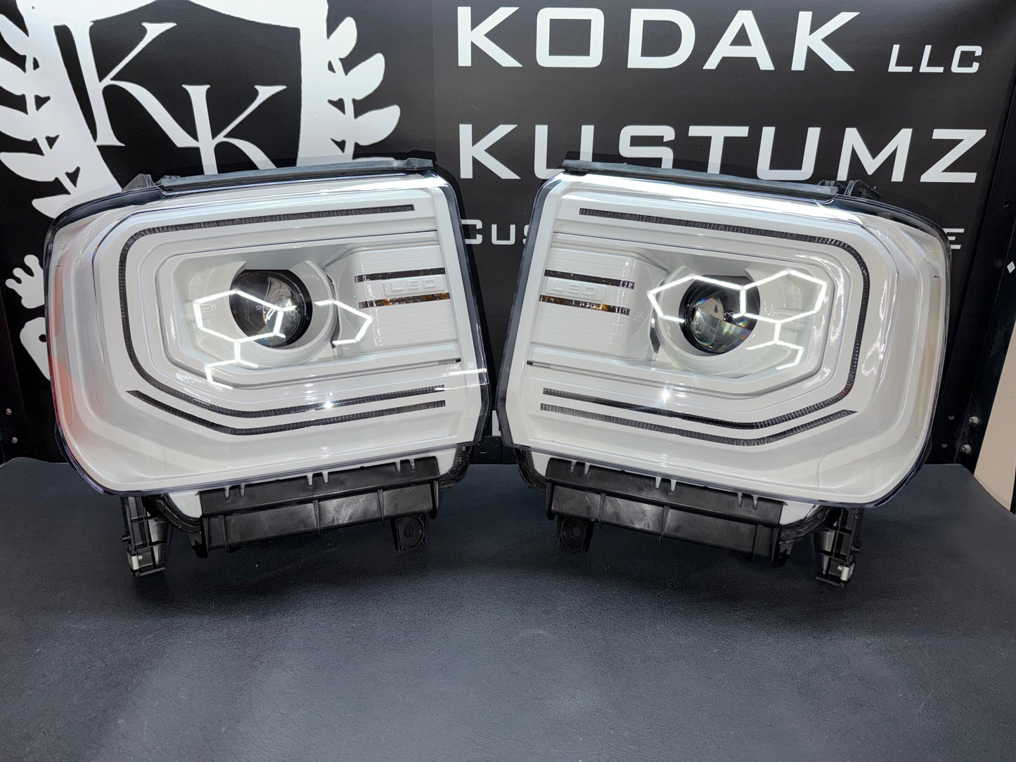 GMC Sierra Rep LED Colormatched Headlights 2014-2018