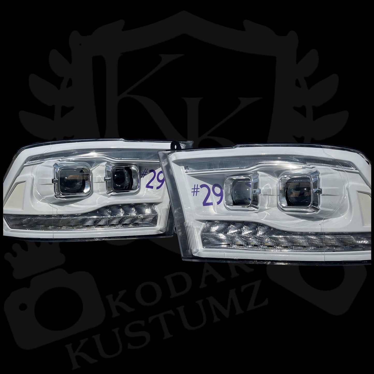 Ram 1500/2500/3500 Double Projector Colormatched Headlights 2009-2018